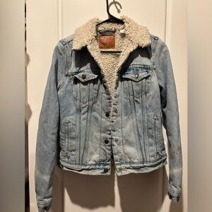 Levi's Cream Sherpa Lined Jacket
